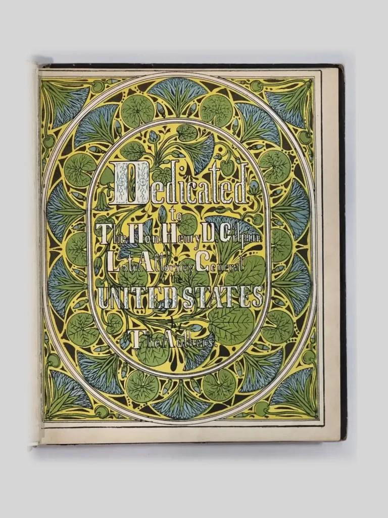 Botanical chromolithographic dedication to Henry D. Gilpin, former United States Attorney General, in the same 1858 first-edition copy.